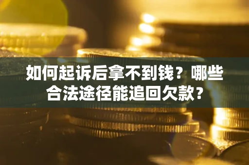 武汉如何起诉后拿不到钱？哪些合法途径能追回欠款？