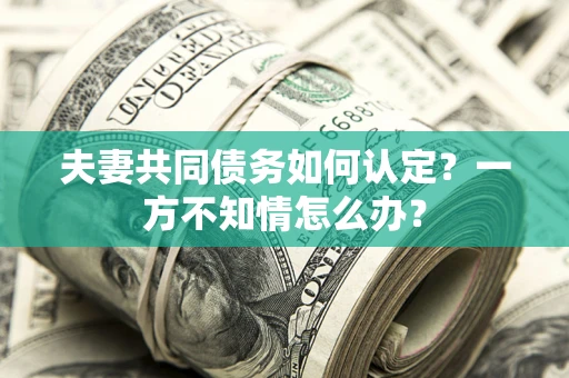 武汉夫妻共同债务如何认定？一方不知情怎么办？