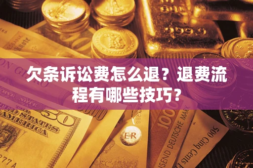 武汉欠条诉讼费怎么退？退费流程有哪些技巧？