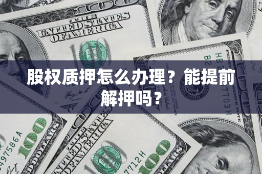 武汉股权质押怎么办理？能提前解押吗？
